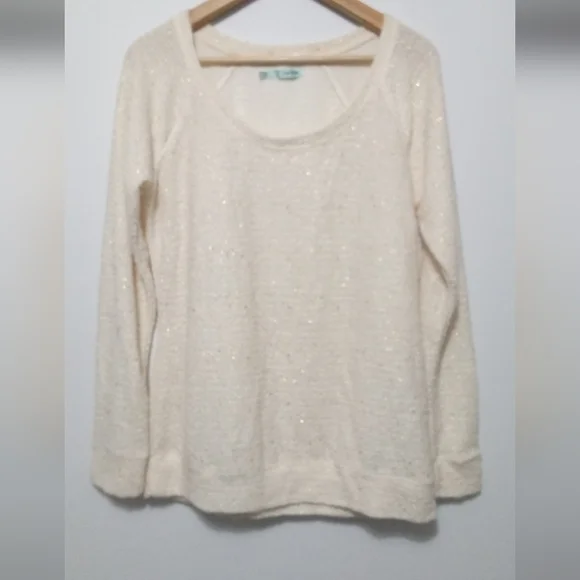 Maurices Soft Ivory Open-Knit Lightweight Sweater - Size Large - Picture 1 of 6